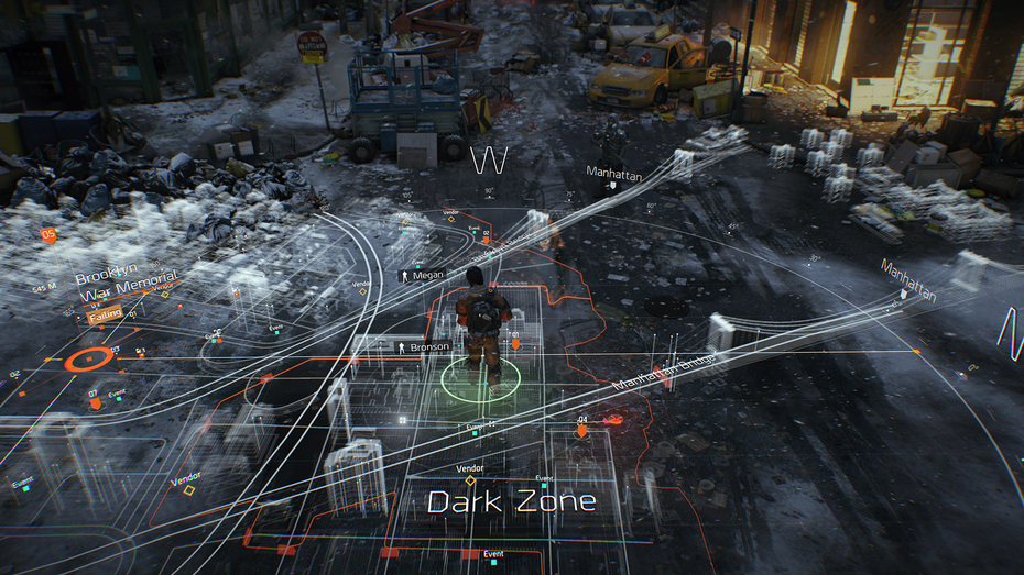 Visualização do Mapa em Tom Clancy's The Division