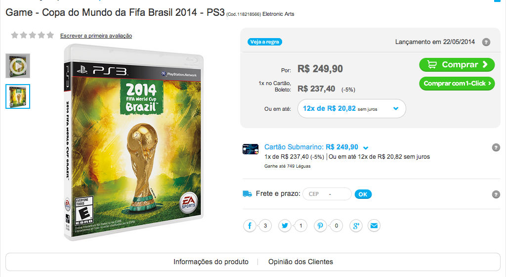 Novo FIFA vai custar R$ 250,00 1 FIFA 2014 World Cup Brazil