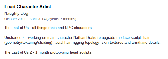 The Last of Us 2 é listado por ex-funcionário da Naughty Dog 1 The Last of US 2 Linkedin Michael