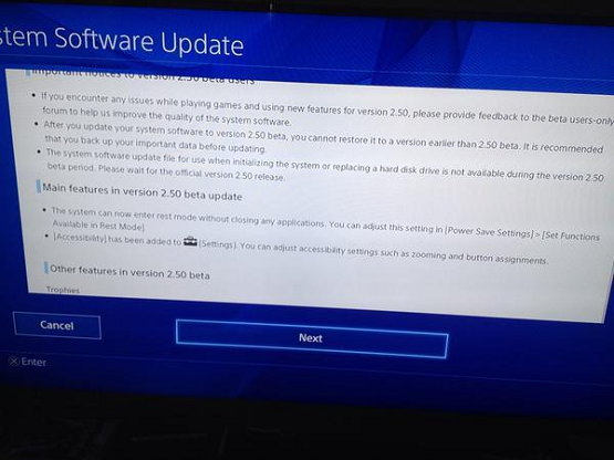 Update 2.50 PS4