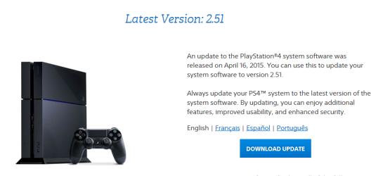 Update 2.51 PS4