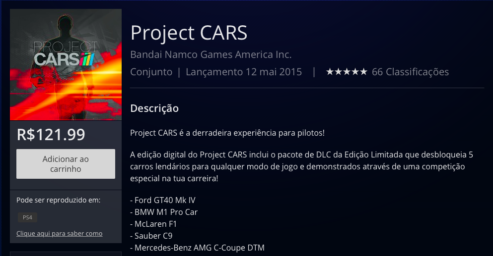 Project CARS PSN BR