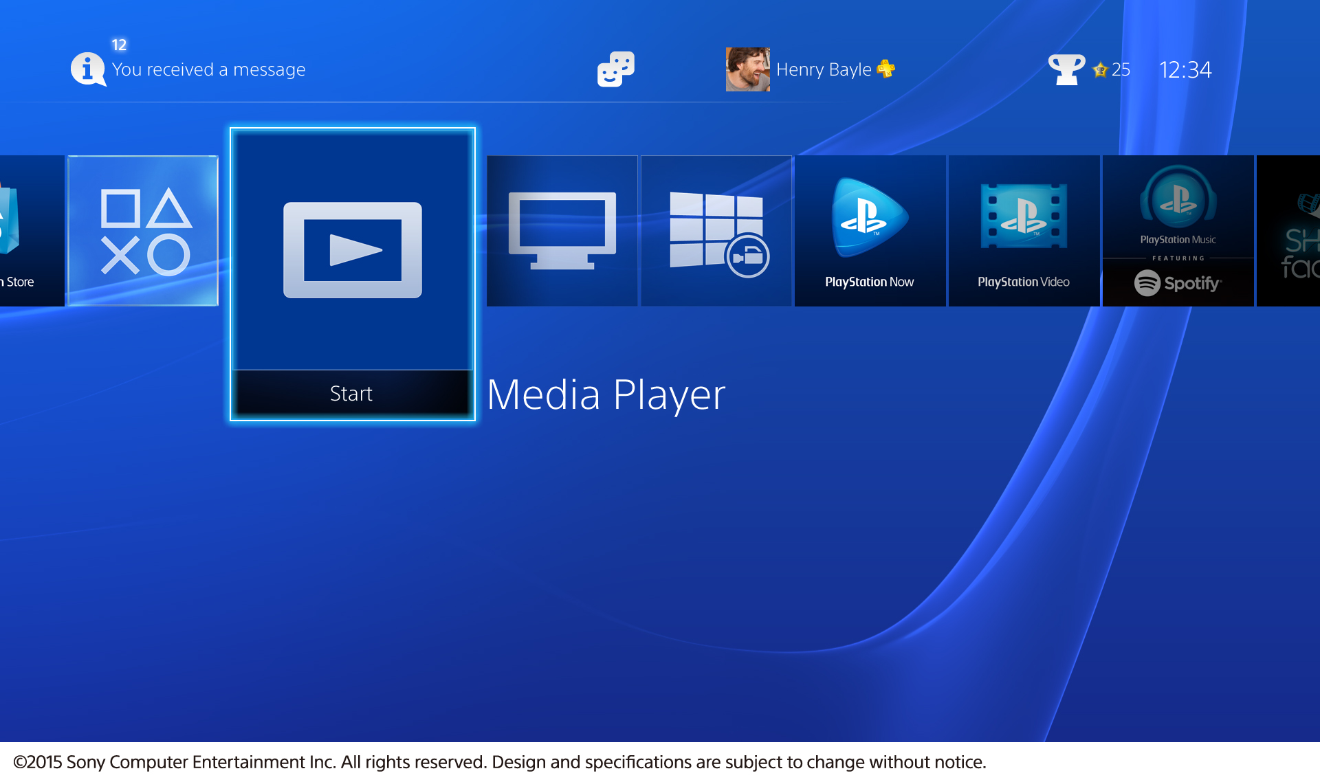 PS4 recebe Media Player