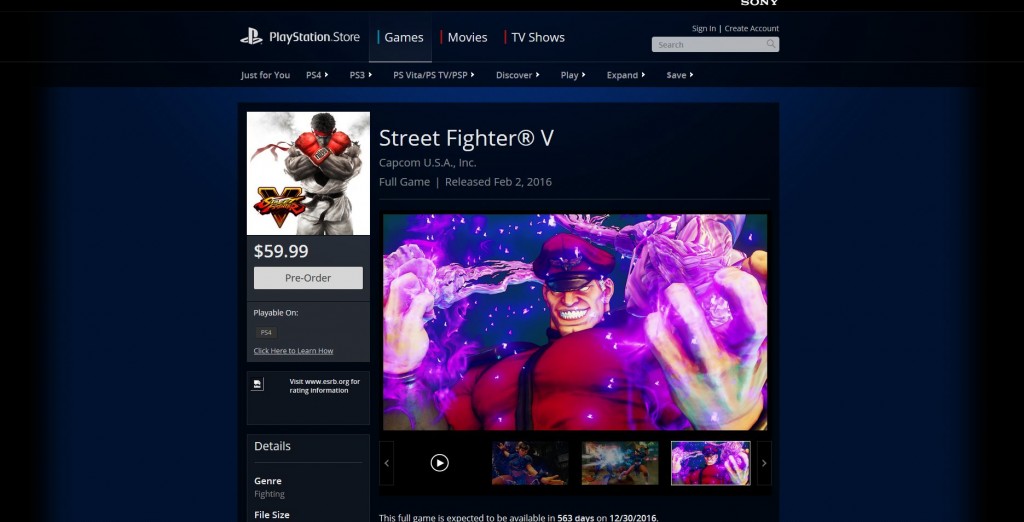 Street Fighter V - PSN