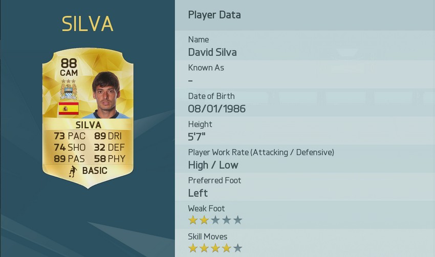 10_David Silva FIFA 16