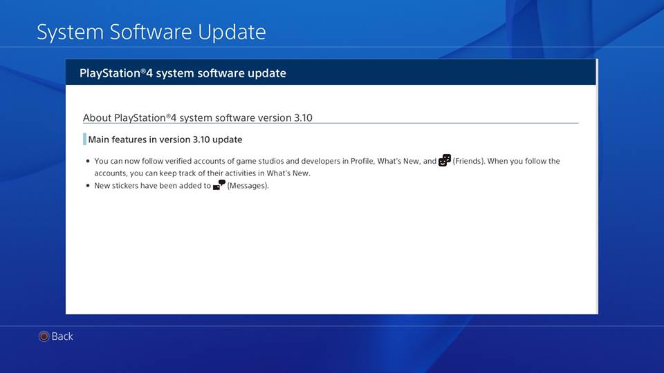 Update 3.10 PS4