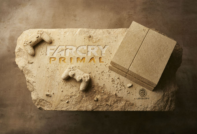Ubisoft cria PS4 moldado em pedra para promover Far Cry Primal 1 PS4 Far Cry Primal Pedra