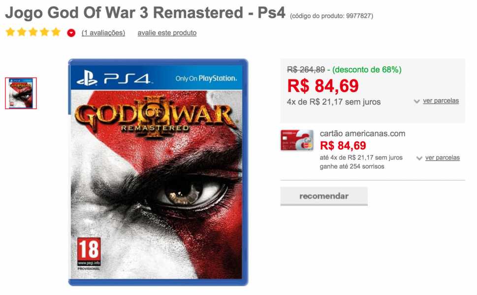 Promoções da Semana: Veja os melhores preços #2 8 God of War 3