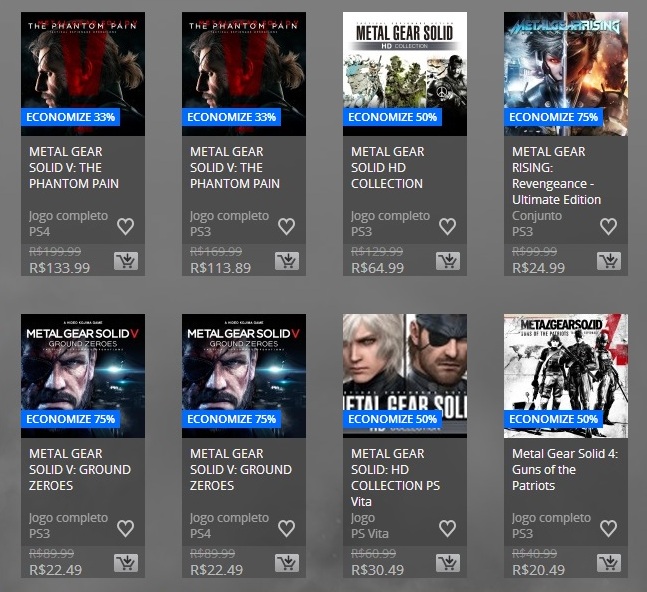 Sony anuncia promoção nos títulos de Metal Gear Solid 1 Promoção Metal Gear 1