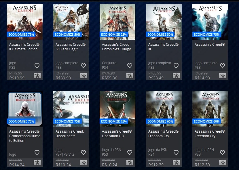 Jogos Assassin's Creed estão em promoção na PS Store 2 Promoção PSN Assassins Creed 2