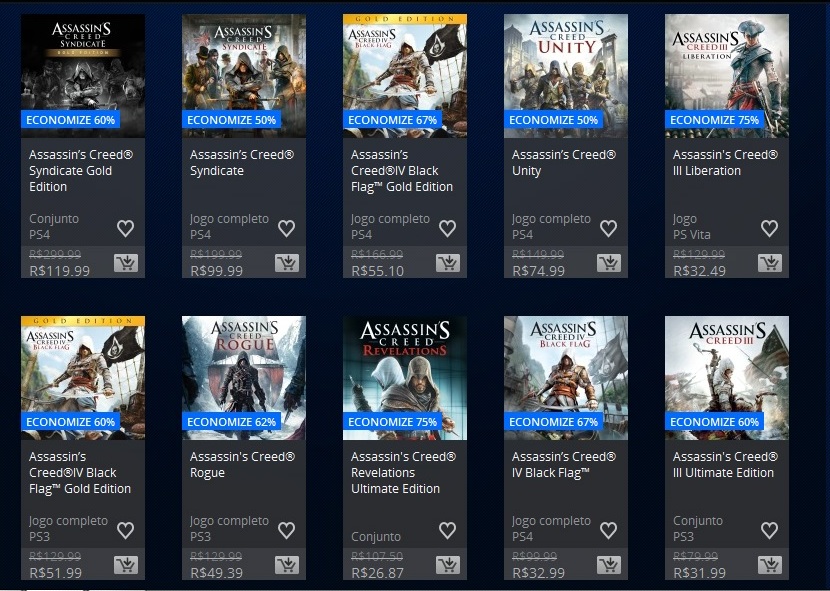 Jogos Assassin's Creed estão em promoção na PS Store 1 Promoção PSN Assassins Creed