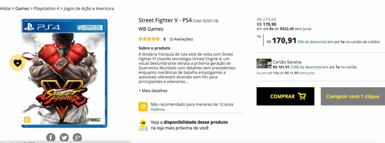 Promoções da Semana: Veja os melhores preços #2 5 Street Fighter V