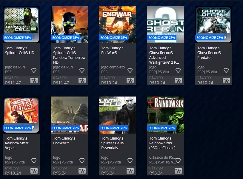 Títulos de Tom Clancy estão em promoção na PSN 2 Promoção Tom Clancy 2