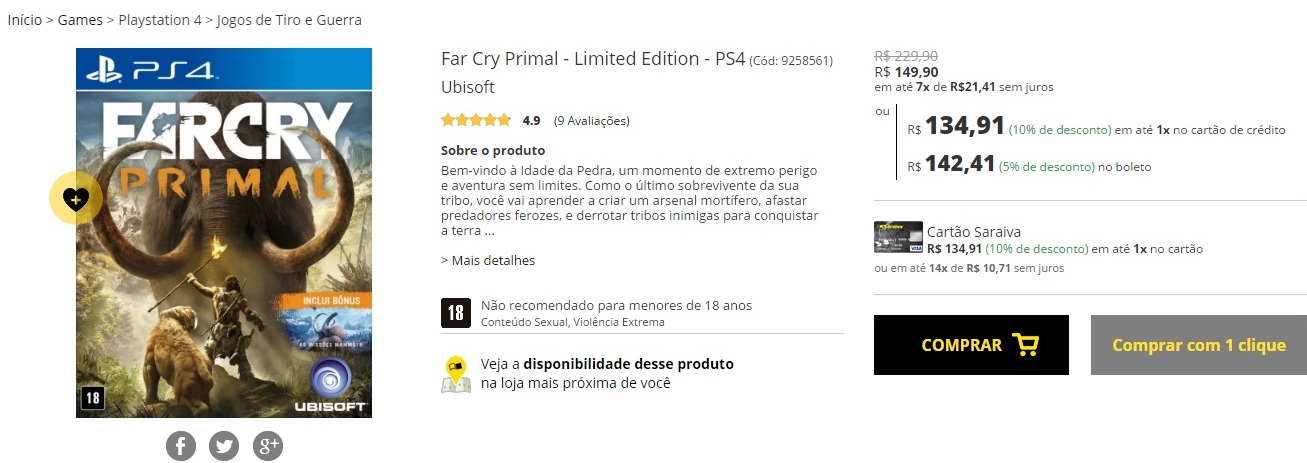 Promoções da Semana: Veja os melhores preços #8 3 Far Cry primal