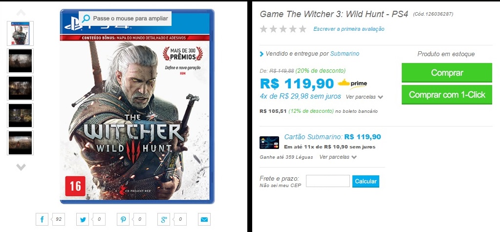 Promoções da Semana: Veja os melhores preços #8 8 The Witcher 3