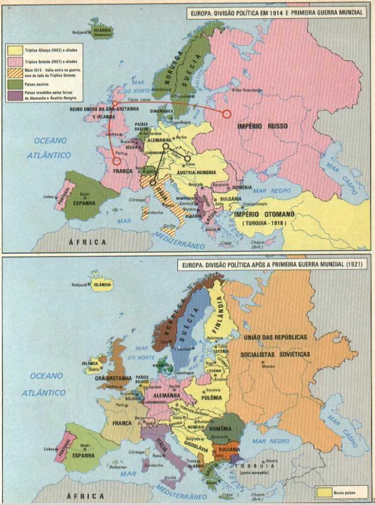 Mapa mostra como a Primeira Guerra mudou a Europa