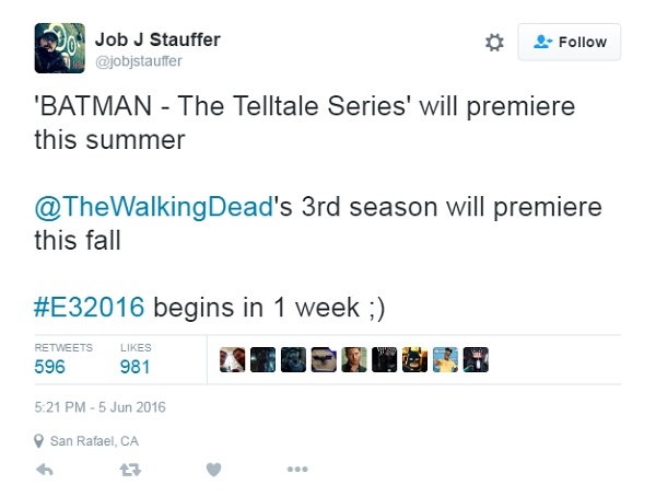 Novos Batman e TWD da Telltale tem previsão de lançamento 1 Telltale-Batman-TheWalkingDead-Tweet2