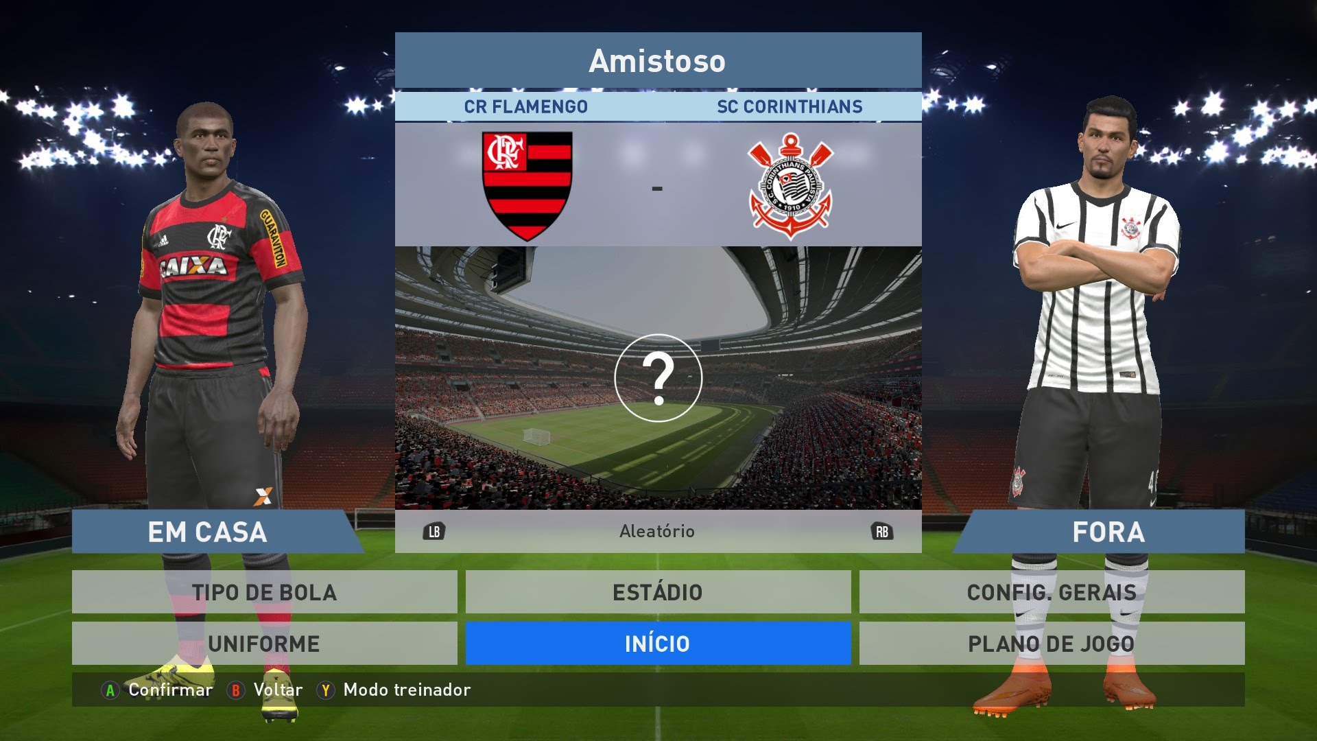 Flamengo e Corinthians PES