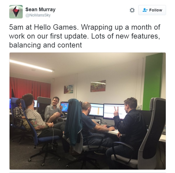 No Man's Sky já tem pacote de atualização pronto 1 No Man's Sky - Twitter Atualização