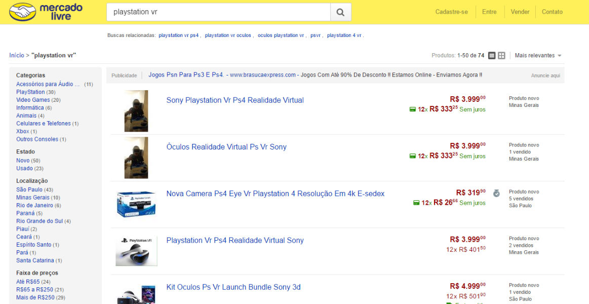 PlayStation VR já pode ser comprado no Brasil, mas... 1 playstation-vr-mercado-livre