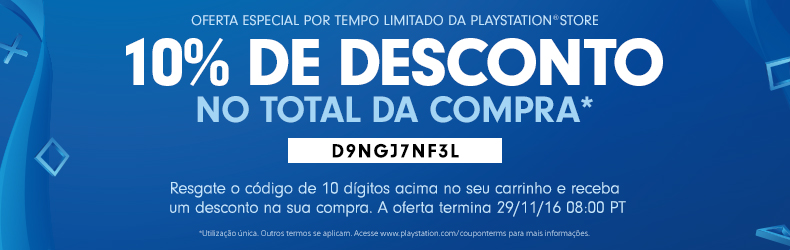 Cupom oferece 10% de desconto na PSN; resgate o seu! 1 cupom-psn