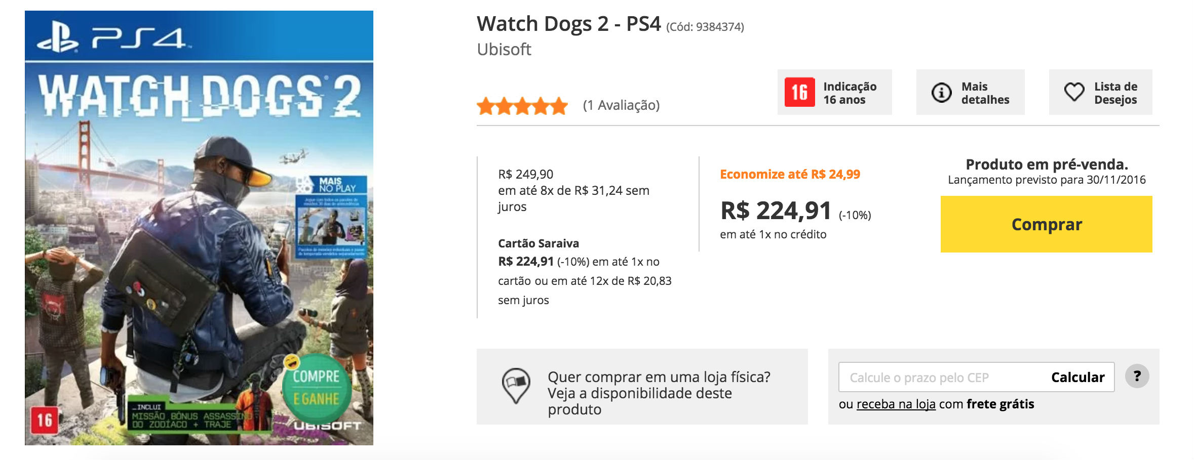 Watch Dogs 2 sofre atraso no Brasil; veja detalhes 2 wd2_saraiva