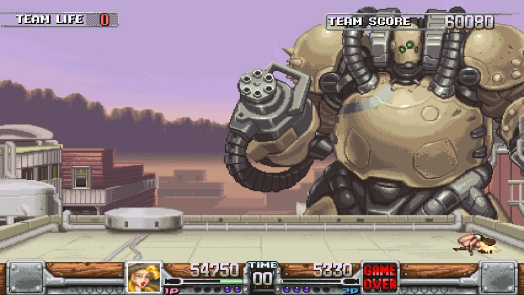 Wild Guns Reloaded: Vale a Pena? 2 Nada mais comum que atirar em robôs gigantes no meio do velho oeste...
