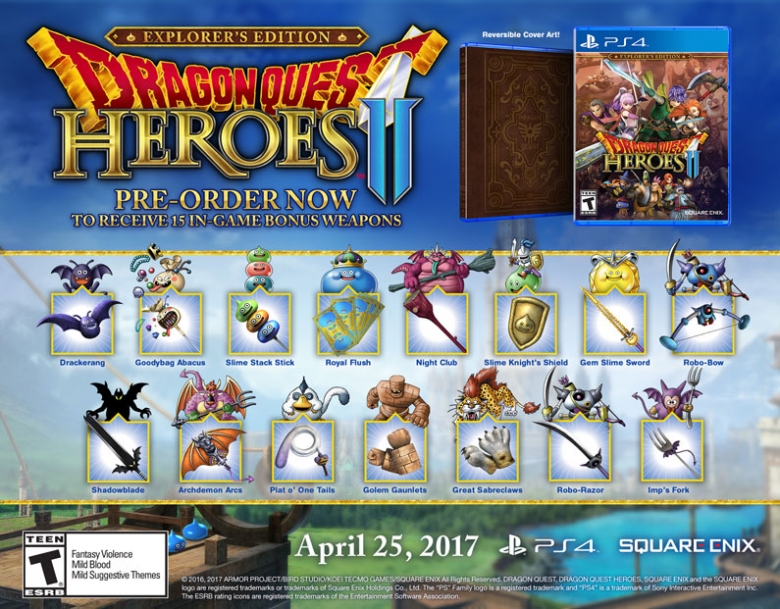 Comprar Dragon Quest Heroes II - Edição do Explorador para PS4 - mídia  física - Xande A Lenda Games. A sua loja de jogos!