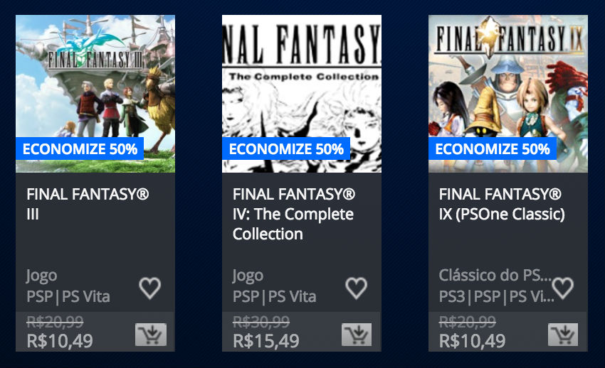 "Promoção de Final Fantasy" na PSN oferece descontos em jogos da saga 5 5